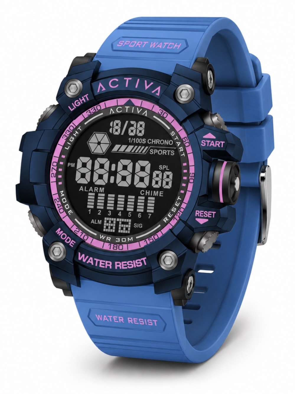 NEW Activa x Invicta Digital Essentials 56mm Blue Purple Sport Watch Y2K Tech